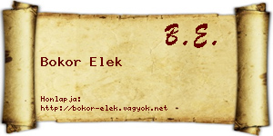 Bokor Elek névjegykártya
